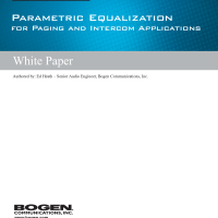 Parametric EQ for Paging-Intercom White Paper