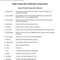 Transportation BOMs (IP & Analog) 